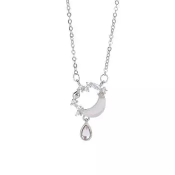 Белое лунное ожерелье для женщин Ins Light Luxury Niche High-end Sense Keybone Chain Fashion Gift для девушки
