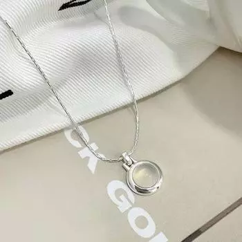 Белое нефритовое круглое ожерелье Marrow, модное и минималистичное, INS Cool and Cool, геометрическая подвеска, цепочка на ключицу