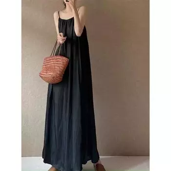 Белое платье с удлиненной юбкой-подтяжкой, лето 2025, новинка, фотосъемка, плиссированная, темпераментная длинная юбка, жилет, юбка M белый