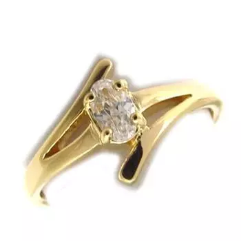 Белое позолоченное кольцо Clin