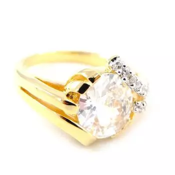 Белое позолоченное кольцо Scarlett