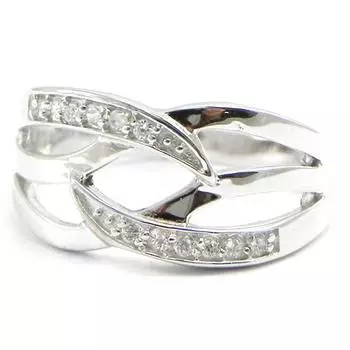 Белое серебряное кольцо Goddess