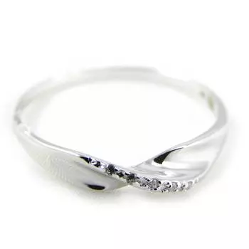 Белое серебряное кольцо Hug