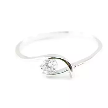 Белое серебряное кольцо Hug