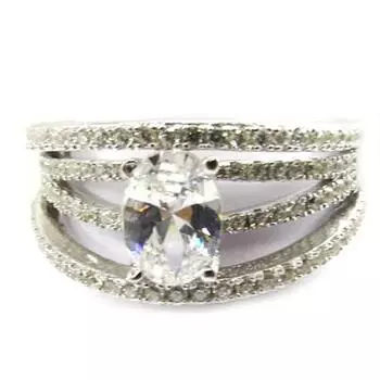 Белое серебряное кольцо Sissi