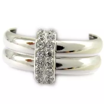 Белое серебряное кольцо Sissi