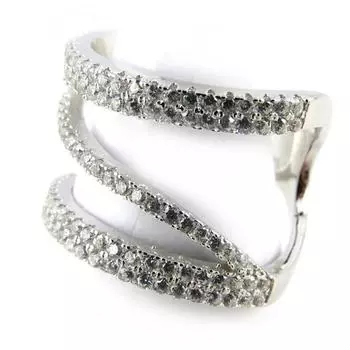 Белое серебряное кольцо Sissi