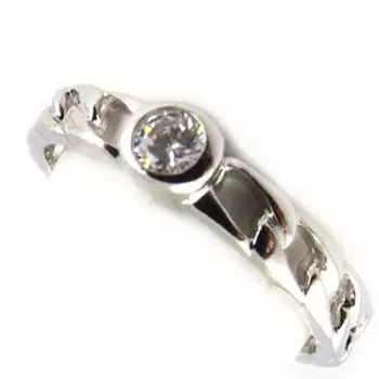 Белое уникальное серебряное кольцо