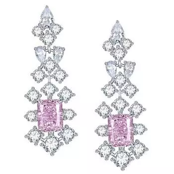 Белое золото 18 карат, 7 * 9 мм, серьги-гвоздики с драгоценными камнями, подарок на годовщину, стерлинговое серебро 925 пробы, роскошные ювелирные изделия