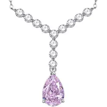 Белое золото 18 карат, груша Y 8 * 12 мм, сапфиры, драгоценные камни, ожерелья, подарок на годовщину, серебро 925 пробы, ювелирные изделия