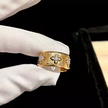 Белоснежное кружевное полое кольцо Buccellati с открытым пальчиком, изящное, усовершенствованное золотой