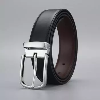 Belt, Business Pin Buckle Men S Leather Belt, Men S Belt Buckle Two-Layer Cowhide Belt Men S Leather 105cm