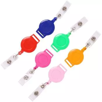 Belt Clip Retractable Badge Reel Square Easy To Pull Buckle Nurse Badge Holder Office Suppliers чёрный