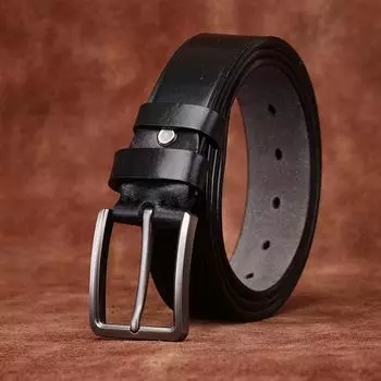 Ремень мужской из натуральной кожи крупного рогатого скота с пряжкой High Sense, простой, модный, универсальный, повседневный ремень для мужских джинсов 100cm
