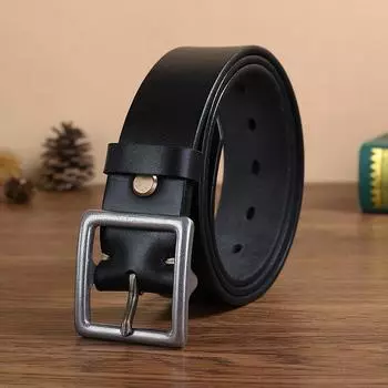 Ремень мужской из нержавеющей стали с пряжкой из кожи с пряжкой-булавкой, многослойный из коровьей кожи, молодежный модный универсальный повседневный ремень для джинсов 100cm