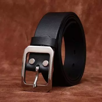 Belt Men s Stylish Simple and Versatile Affordable Luxury Style Stainless Steel Buckle Genuine Cattlehide Leather Surface Business Casual Belt 100cm