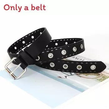 Belt Style Punk With Metal Whole Strip With Hole Design For Casual Womens A