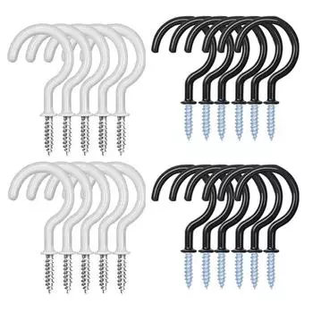 Белые 10 шт. вкручивающиеся крючки для чашек с плечиками для домашнего хранения настенные вешалки для кружек потолочные крючки 2 inch white