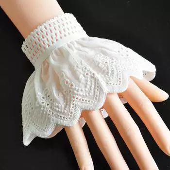 Белые аксессуары для одежды с искусственными рукавами, свитера, толстовки, аксессуары, кружевные конструкции, однотонные манжеты для рубашек