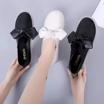 Белые белые туфли, обувь для медсестер в больнице, популярные женские товары, туфли Butterfly One Step, обувь для беременных женщин, нескользящие новые туфли Bean, мягкая подошва 35