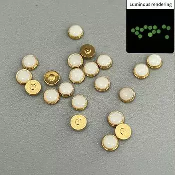 Белые бусины, сине-зеленые светящиеся часы Pip, безель, вставка, 12 часов, люминесцентные жемчужные точки, модные детали, сменные аксессуары