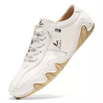 Белые черные кожаные мужские повседневные туфли, роскошные брендовые формальные туфли, дизайнерские мужские мокасины, дышащие туфли для вождения без застежек 39