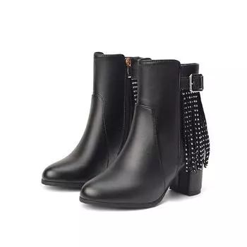 Белые, черные женские ботильоны на высоком каблуке, маленький, большой размер 33 52 34 чёрный