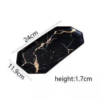 Белые, черные, золотые керамические блюда и тарелки для пиццы, десерта, стейка, столовая посуда, декоративный поднос для еды, набор для ужина Porcelai