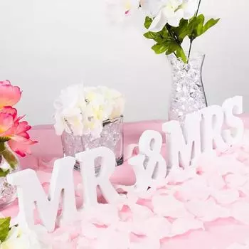 Белые деревянные таблички «Мистер и миссис» для свадебного стола, стола возлюбленных, реквизит для фотографий, свадебные украшения для годовщины, настенные украшения для дома белый