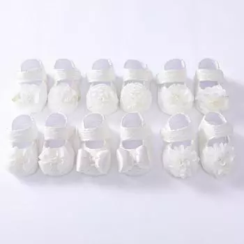 Белые детские туфли с цветочным бантом и дизайном. Туфли принцессы. Повседневная детская обувь. 11