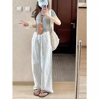 Белые джинсы с прямыми штанинами и цветком, женские джинсовые брюки больших размеров, повседневные брюки для бойфренда 2024, корейская ткань y2k e-girl, феякор 2000-х, гранж S