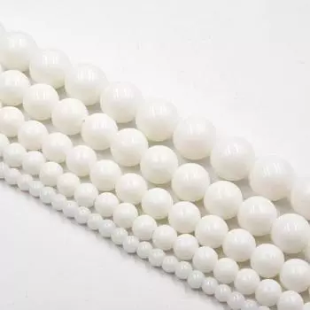 Белые фарфоровые свободные бусины 4, 6, 8, 10, 12 мм, 15 дюймов, износостойкие бусины с нитью для изготовления ювелирных изделий, аксессуары «сделай сам» 4mm