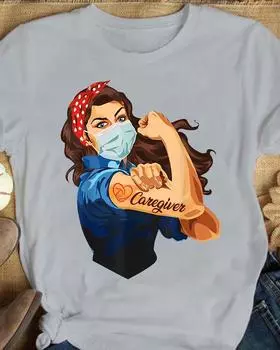 Белые футболки унисекс Strong Caregiver Nursing Nurse Week S