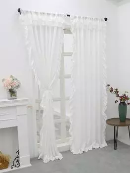 Белые гладкие бархатные шторы с двойными шторами, украшение для окон гостиной и спальни, белые шторы для свадеб, собраний 100x130cm&Fixed Pleat белый