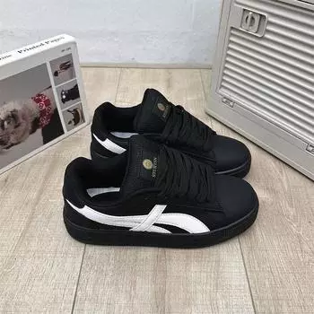 Белые и черные цвета, универсальные и легкие женские туфли на толстой подошве, студенческие женские туфли на весну 2025 года, мягкие подошвы, не надоедают 35 белый