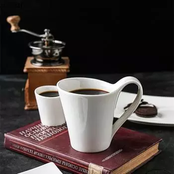 Белые керамические кофейные чашки и блюдца Кружки для молока Чашка для завтрака Чашка для воды Чайные кружки Кофейная кружка Чашки для послеобеденного чая Кувшин для сока Поделки 101-200ml