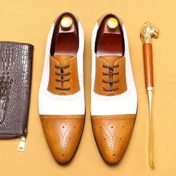 Белые кожаные туфли Brock, мужской костюм жениха, деловое платье, кожаные туфли для студии, свадебные туфли 40