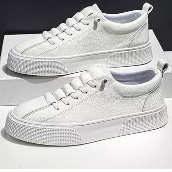 Белые кроссовки для мужчин, весенняя мода, повседневная обувь на шнуровке, с круглым носком, плоская мужская спортивная обувь для бега, Zapatillas Deportivas Hombre 39