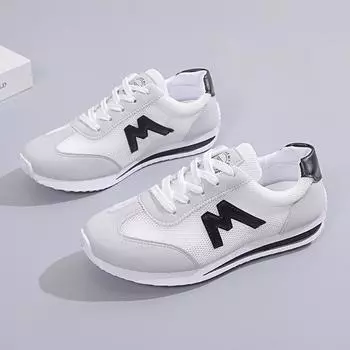 Белые кроссовки, легкие, удобные, дышащие, повседневные кроссовки с тонким ремешком, женские туфли Форрест Гамп, теннисные туфли 35 чёрный