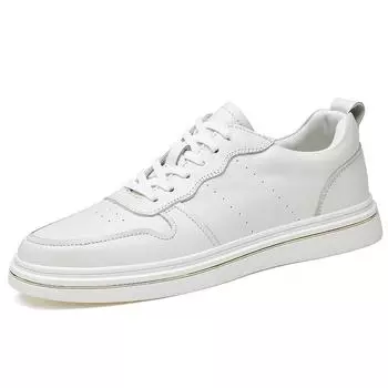 Белые кроссовки мужские из натуральной кожи, мужская обувь высокого качества, модная обувь для отдыха, кроссовки класса люкс, скейт-обувь для мужчин, размер 36-44 41