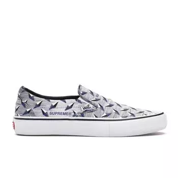 Белые кроссовки унисекс Vans Supreme x Classic Slip-On Pro Diamond Plate VN0A347VTEF