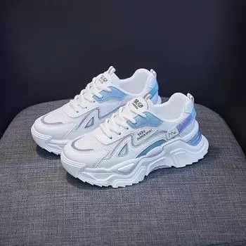 Белые кроссовки, женские модные повседневные кроссовки, студенческая дышащая тренировочная обувь 35 чёрный/белый