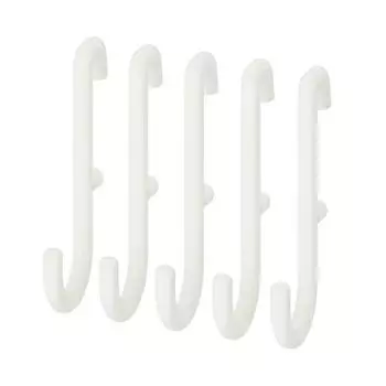 Белые крючки для домашнего хранения можно использовать вместе с перфорированными панелями в наборе из 5 штук One Size белый
