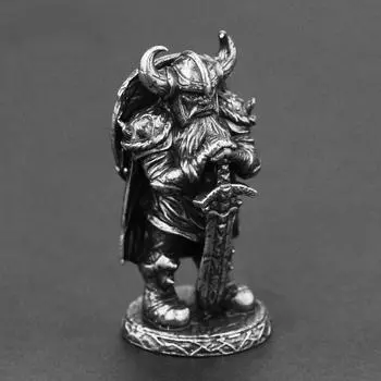 Белые медные фигурки фехтовальщика викингов, миниатюрные металлические латунные солиды, настольные орнаменты, украшения для рукоделия, аксессуары, игрушки античный серебряного