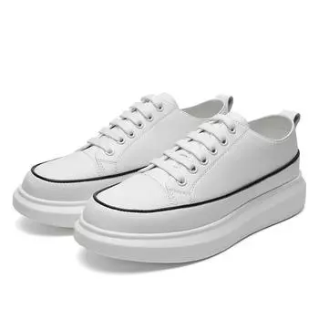 Белые модные мужские кожаные повседневные туфли, легкие дышащие туфли на плоской подошве для скейтборда, новейшие роскошные мужские кроссовки для ходьбы на открытом воздухе 43