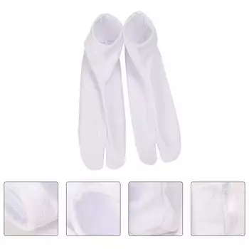 Белые нескользящие носки Tabi, носки в японском стиле, мужские и женские, носки с двумя пальцами, теплые носки, носки-шлепанцы, носки-лодочки, хлопковые носки, флис 20x7.5cm