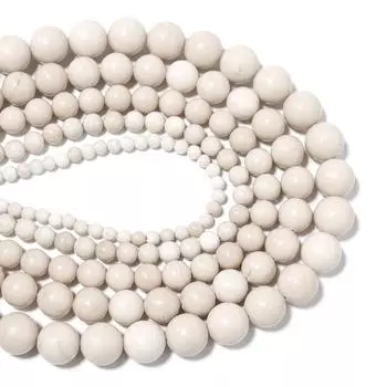 Белые окаменелости свободные каменные бусины 4/6/8/10/12 мм DIY браслет ожерелье аксессуары для ювелирных изделий Dia 4mm