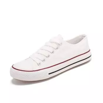 Белые парусиновые туфли женские низкие студенческие классические универсальные корейские туфли для пар модные 35 белый