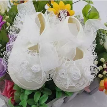 Белые первопроходцы, милая нескользящая нескользящая обувь принцессы для девочек с кружевным цветком и детской обувью для малышей 11 белый