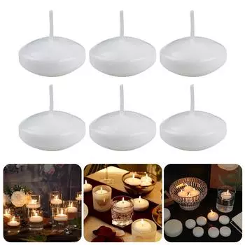 Белые плавающие свечи из соевого воска без запаха, водонепроницаемые, для декора бассейна, спа, ванны, время горения 3,5–4 часа A